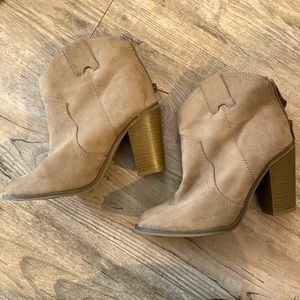 Tan Merona high heel boots. Worn twice!